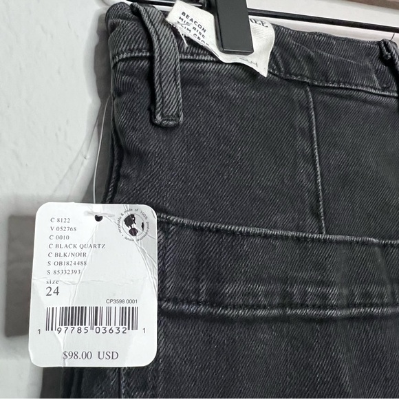 We The Free by Free People Beacon Mid Rise Slim Crop jeans Black Size: 24 - Picture 3 of 5